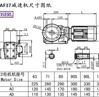 Kaf37 speed-reducing machine size drawings