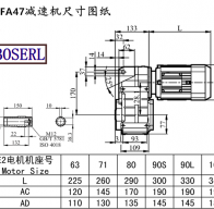 Fa47 speed-reducing machine size drawings